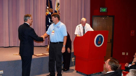 Receiving award for training program